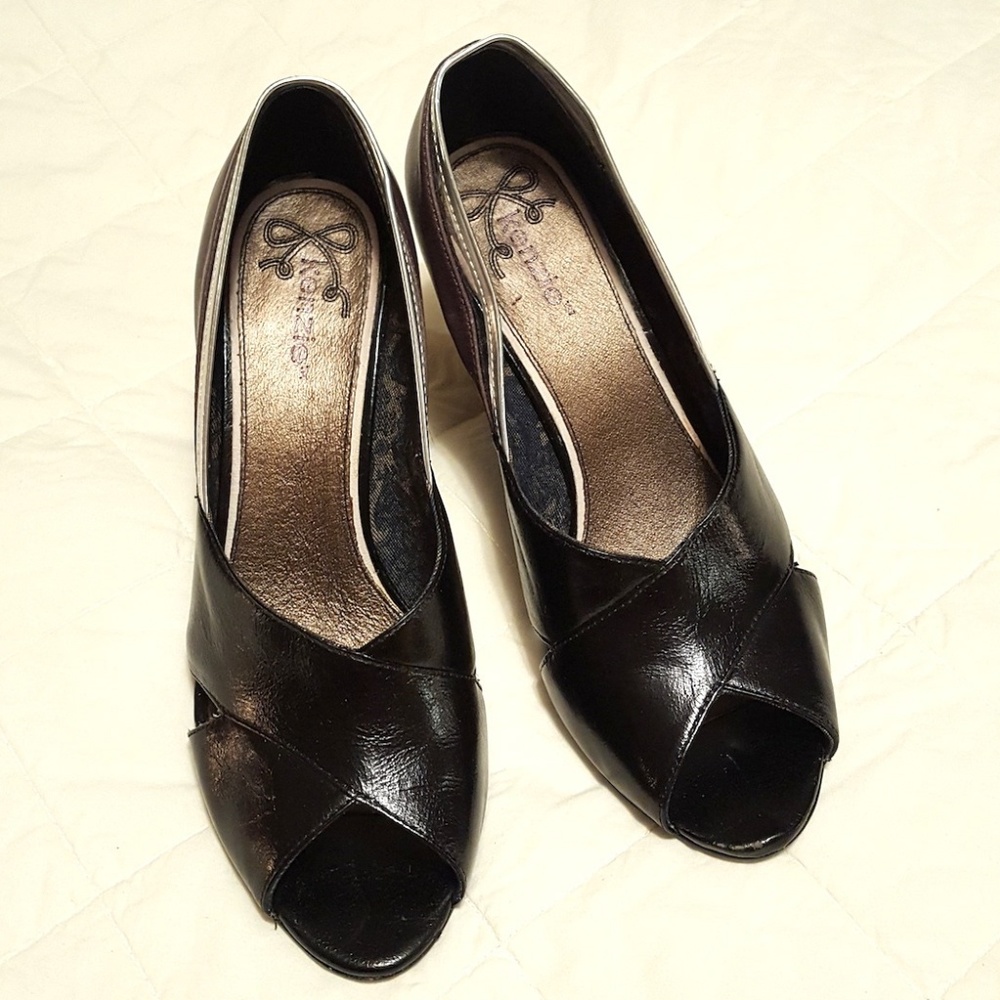 Peep-Toe Wedges by Kenzie